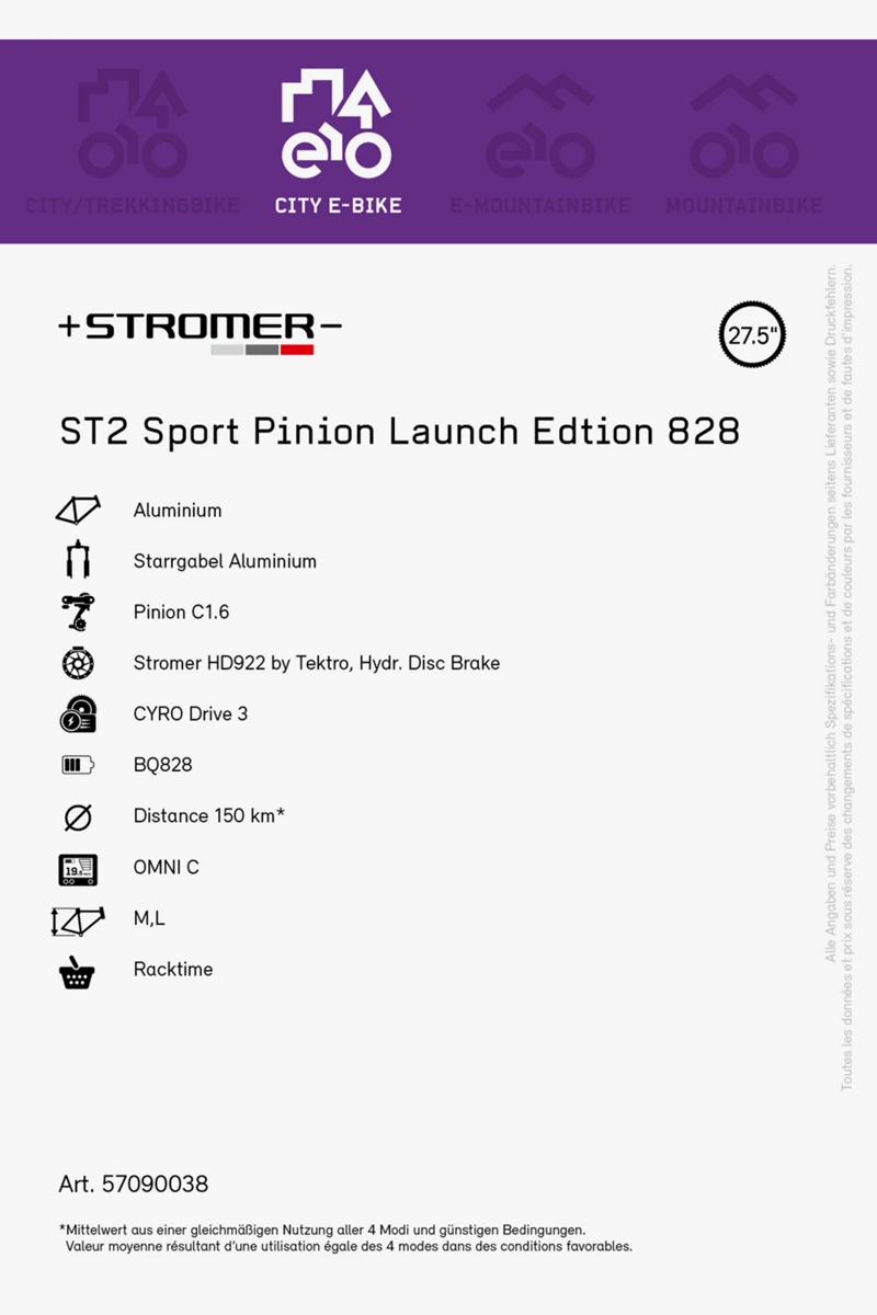 Stromer ST2 Sport Pinion Launch Edtion 27.5 E-Bike 2023
