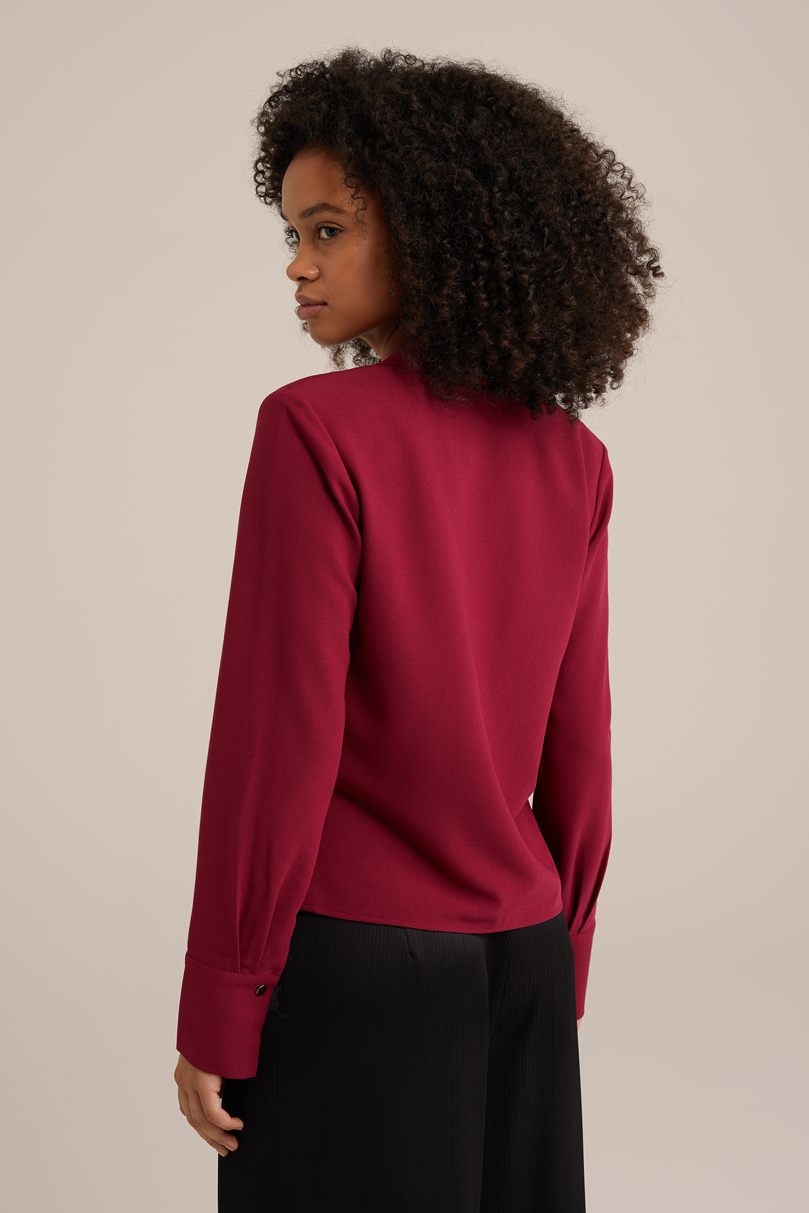 blouse met sluitdetail WE Fashion Donkerrood