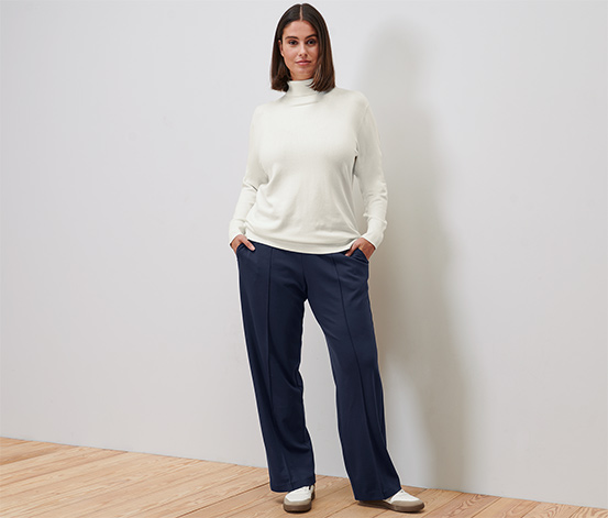 Jerseyhose mit Biese, dunkelblau