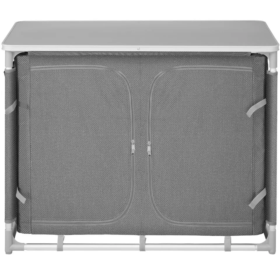 tectake - Campingkeuken 97x47,5x78cm, Grijs