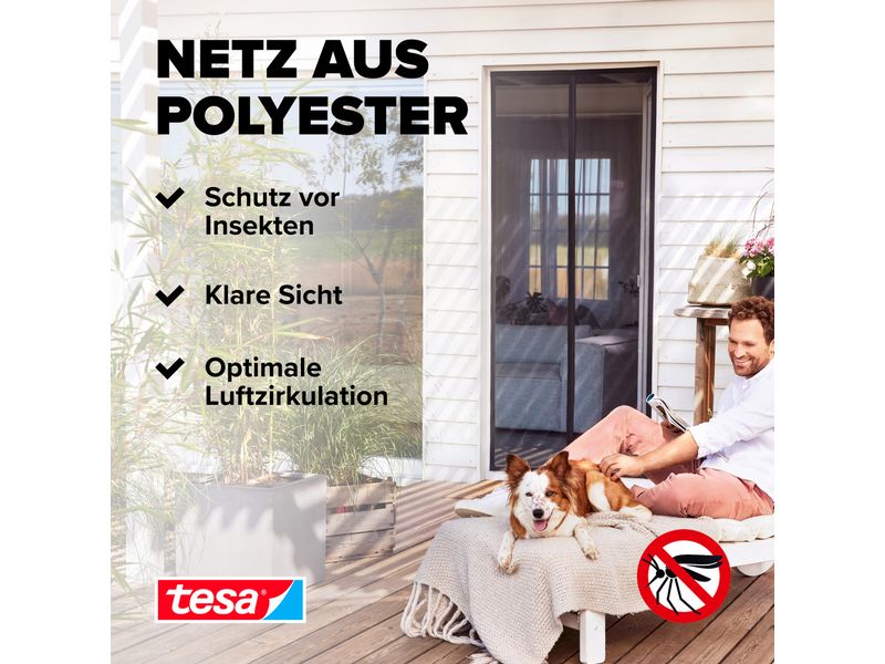 tesa Insektenschutz Magnetvorhang 1.2 x 2.4 m, Anthrazit Insektenschutzvorhang