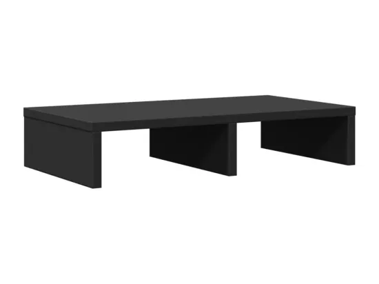 Support de moniteur noir 50x27x10 cm bois d'ingénierie