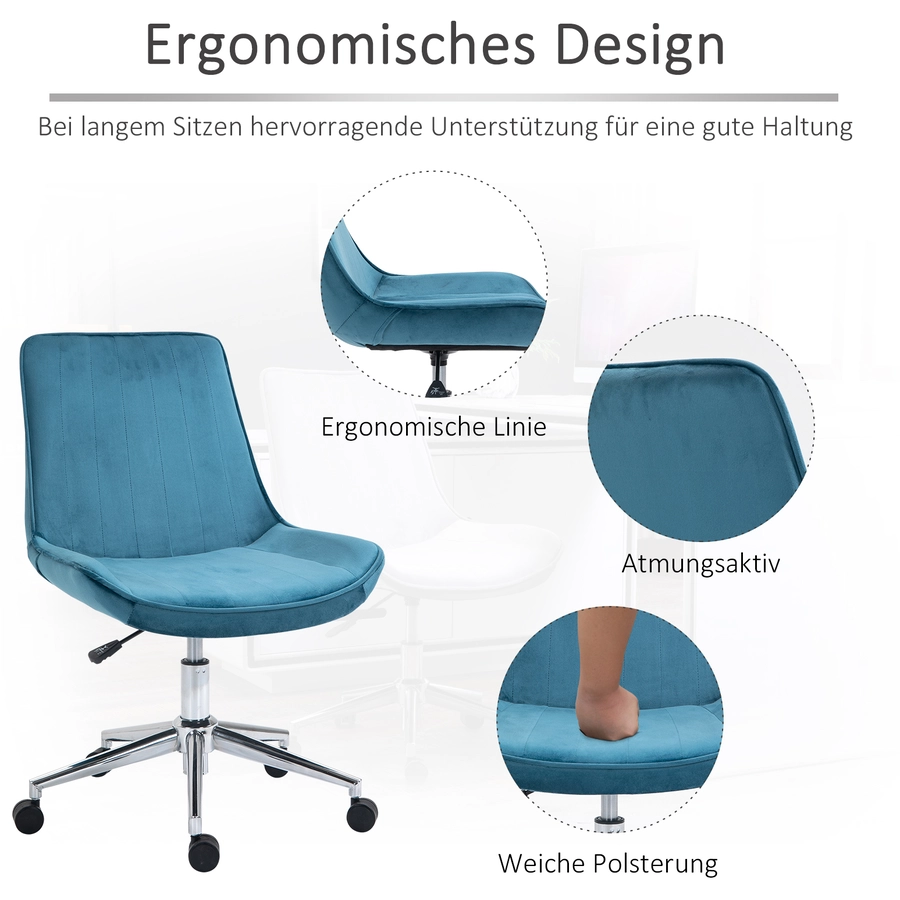 HOMCOM Drehstuhl im Retro-Stil blau