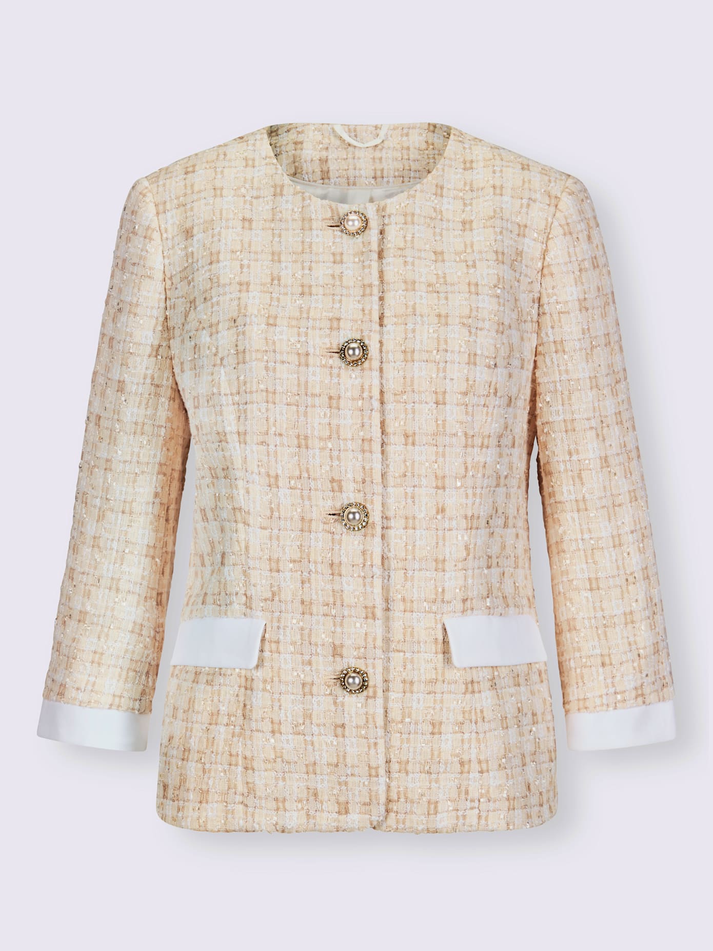 Blazer bouclé boutons fantaisie dorés