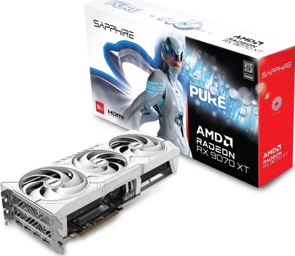 Sapphire Pure Radeon RX 9070 XT - Grafikkort - Radeon RX 9070 XT - 16 GB GDDR6 - PCIe 5.0 x16 - 2 x DisplayPort, 2 x HDMI