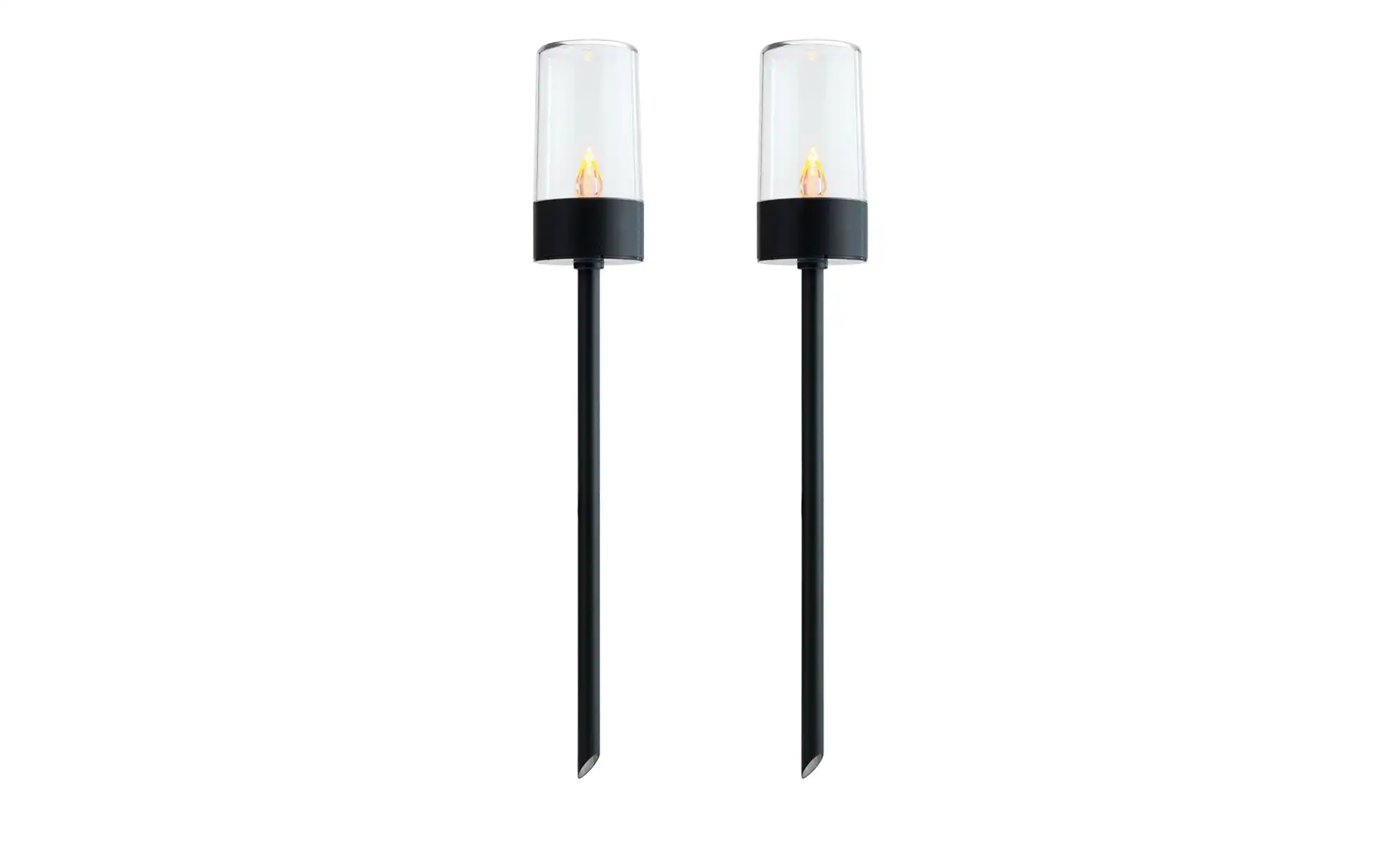 LED-Solar-Spieße, klar/schwarz, 2er-Set