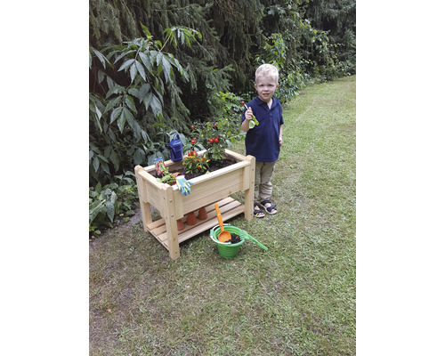 Verhoogd tuinbed op palen, kinder verhoogd tuinbed promadino Bruno 70 x 40 x 50 cm naturel