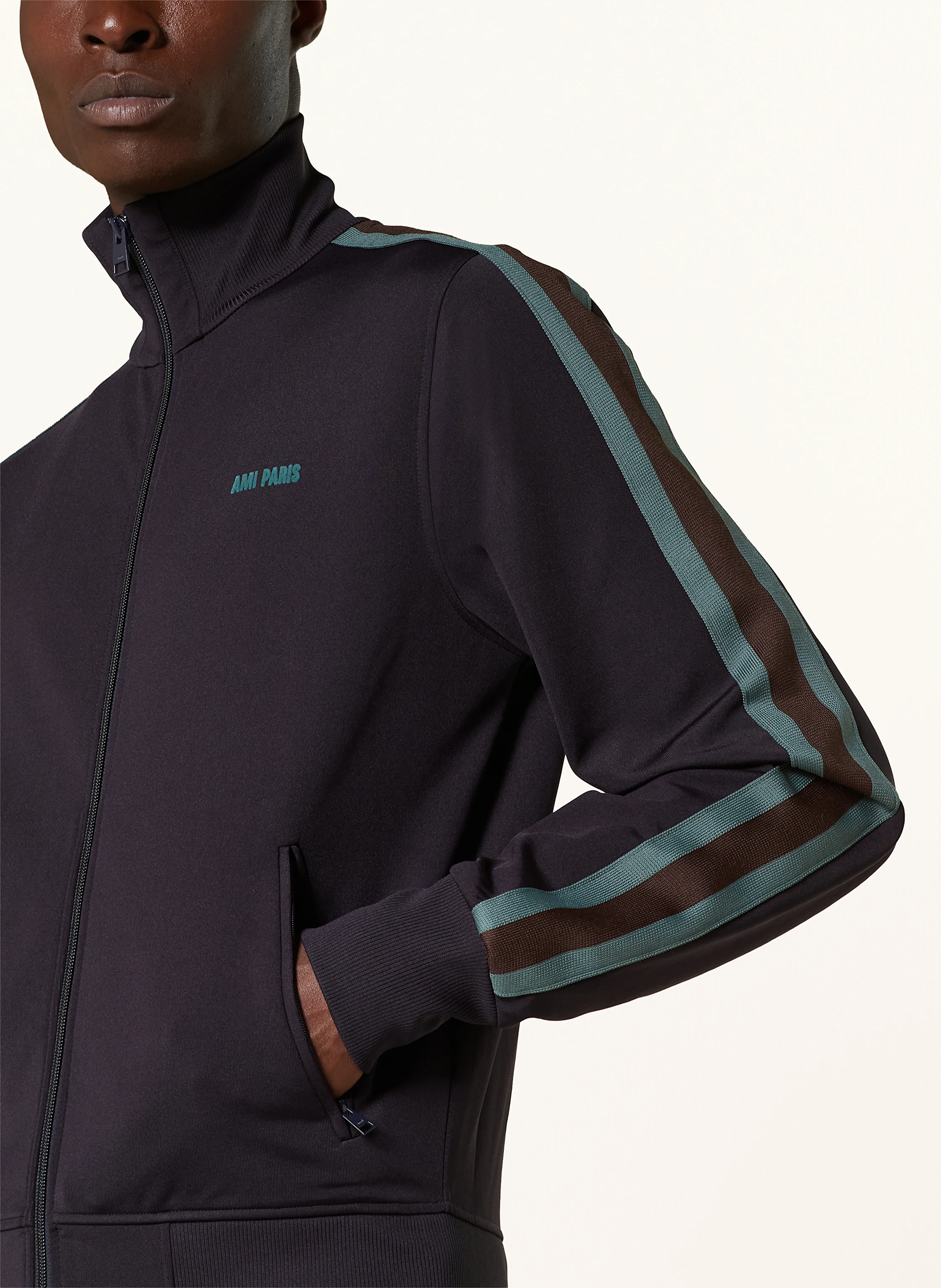 AMI PARIS Sweatjacke mit Galonstreifen
