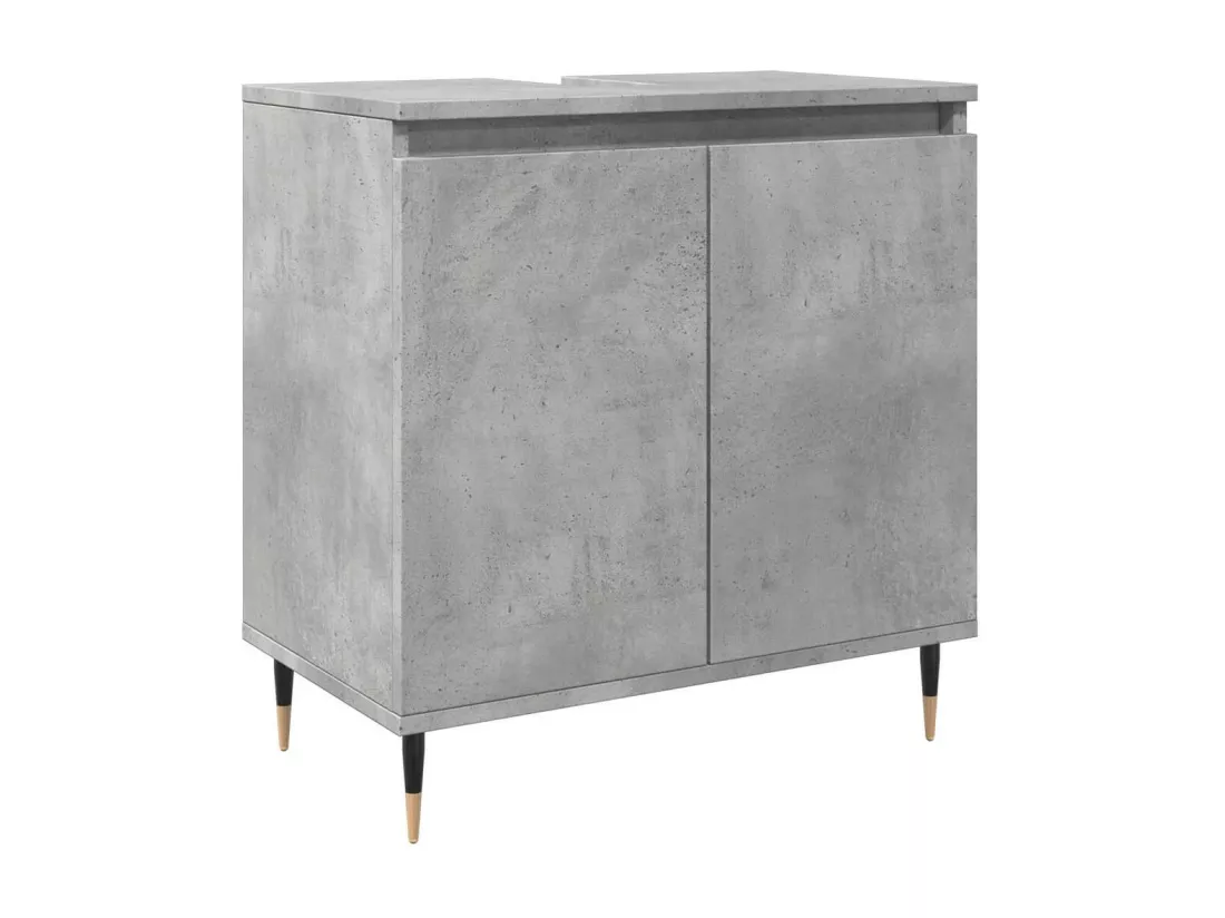 Armoire de bain gris béton 58x33x60 cm bois d'ingénierie