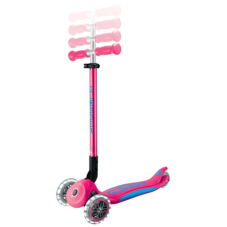 Authentic Sports Globber Primo Foldable Plus Lights fuchsia pink-hellblau, mit Leuchtrollen