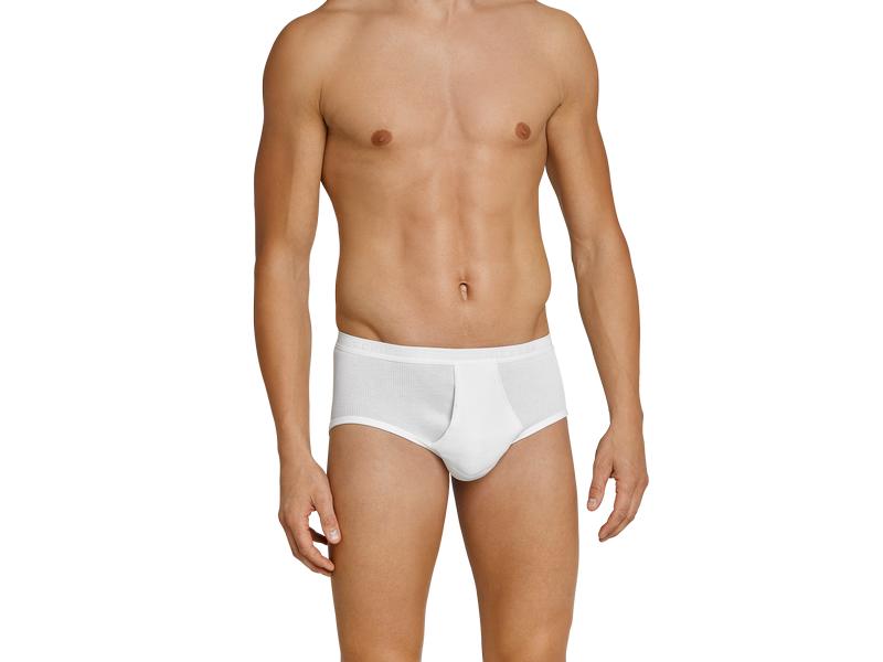 SCHIESSER Slip Herren 2-er Pack, Weiss, M Weisse Sportslips für Herren