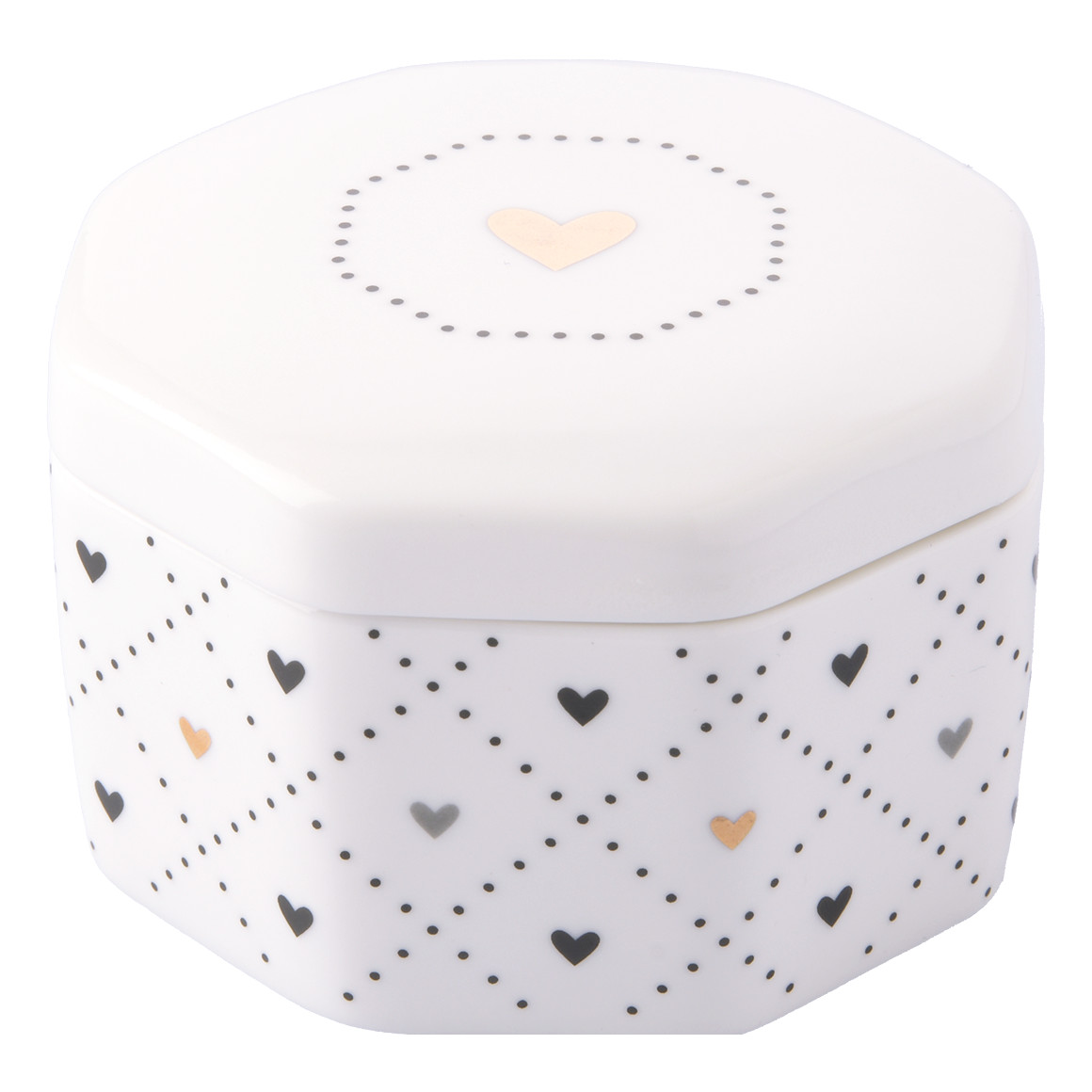 My Home Kleine Schale mit Herzchen weiss