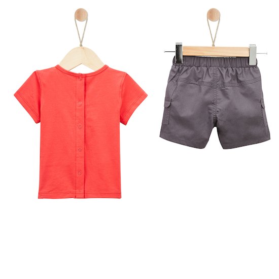 Panda & Coccinelle Haut + Short   Rouge        de               P'tit bisou