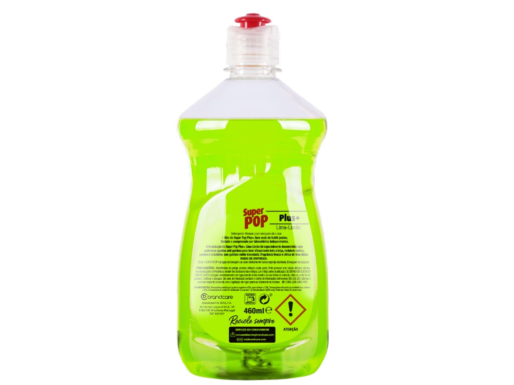 DETERGENTE DE LOIÇA SUPER POP PLUS  LIMA LIMÃO 460 ML