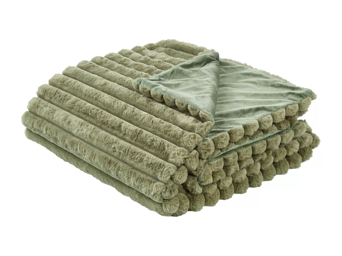 Couvre-lits RAKYA Fourrure synthétique 200 x 220 cm Vert