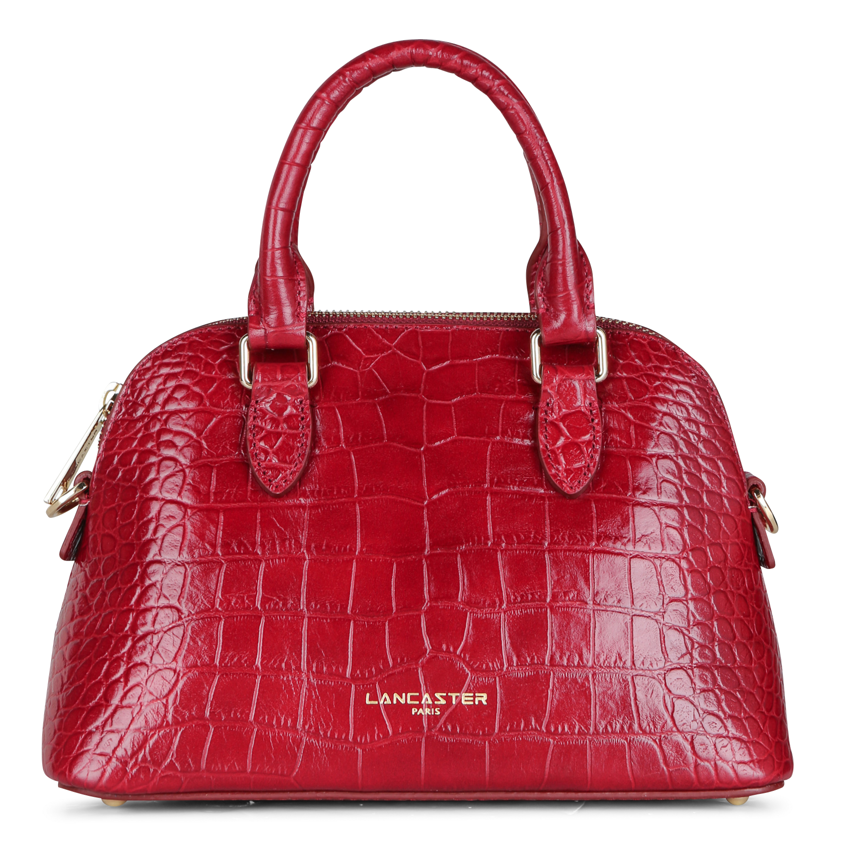 EXO - Sac demi-lune en cuir embossé croco | Rouge