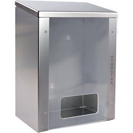 Distributeur acier inox, fenêtre plexi, argent