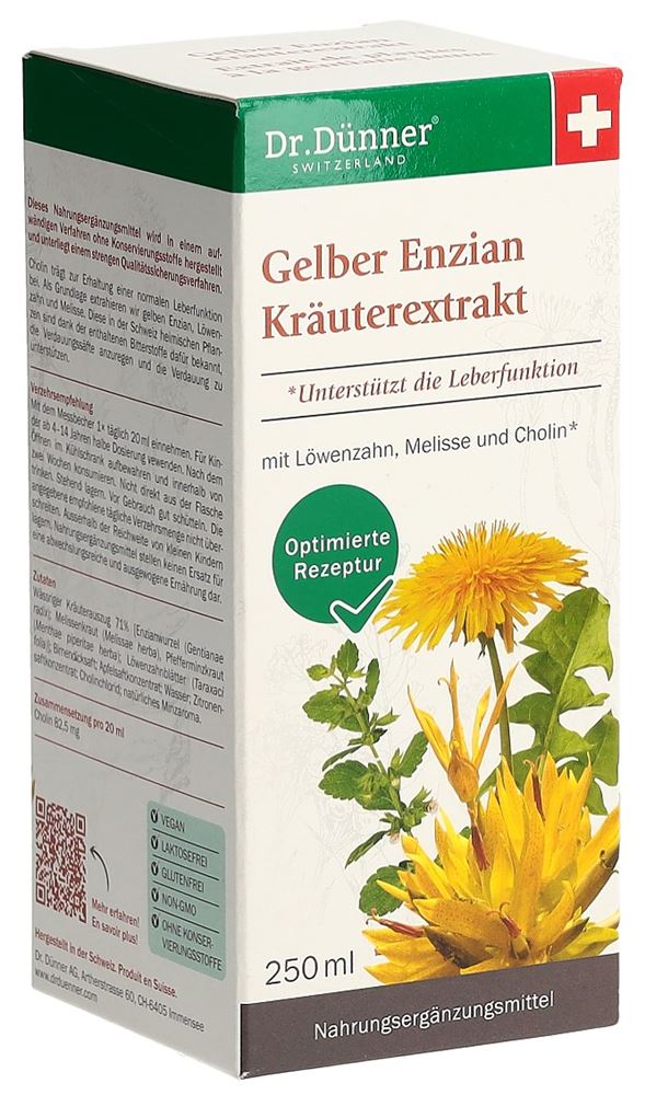 DUENNER Gelber Enzian Kräuterextrakt<br>250 ml, Flasche, Extrakt