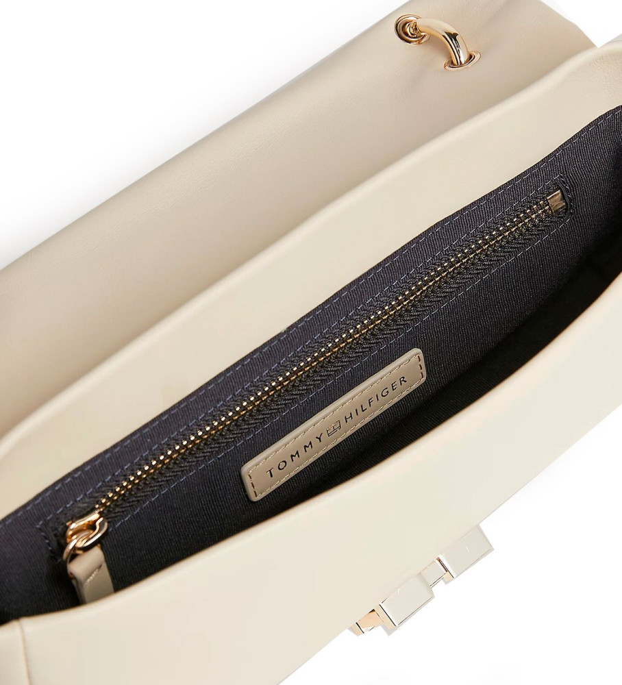 Bolsa Hobo Tommy Hilfiger em Couro Bege