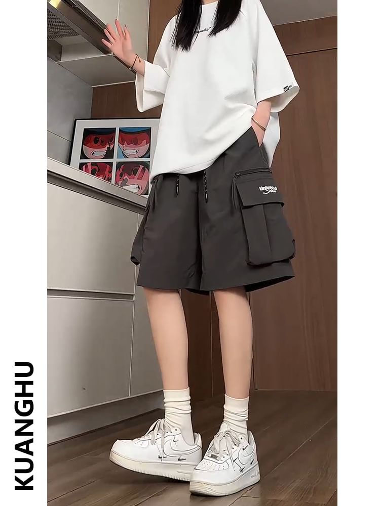 Giuliana - Cargo-sweatshort met trekkoord in de taille