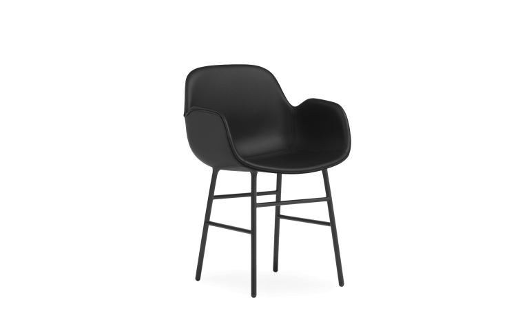 Normann Copenhagen Form armchair stoel gestoffeerd staal Ultra Leather Brandy