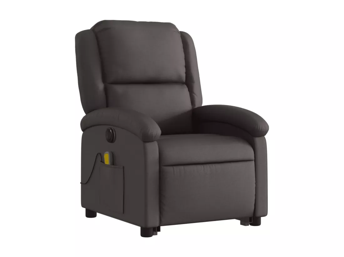 Fauteuil inclinable massant électrique marron foncé