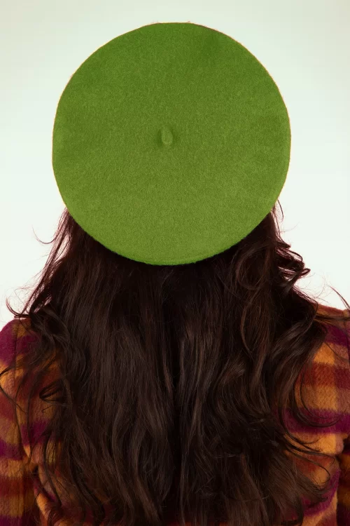 Banned Retro Claire baret in grasgroen