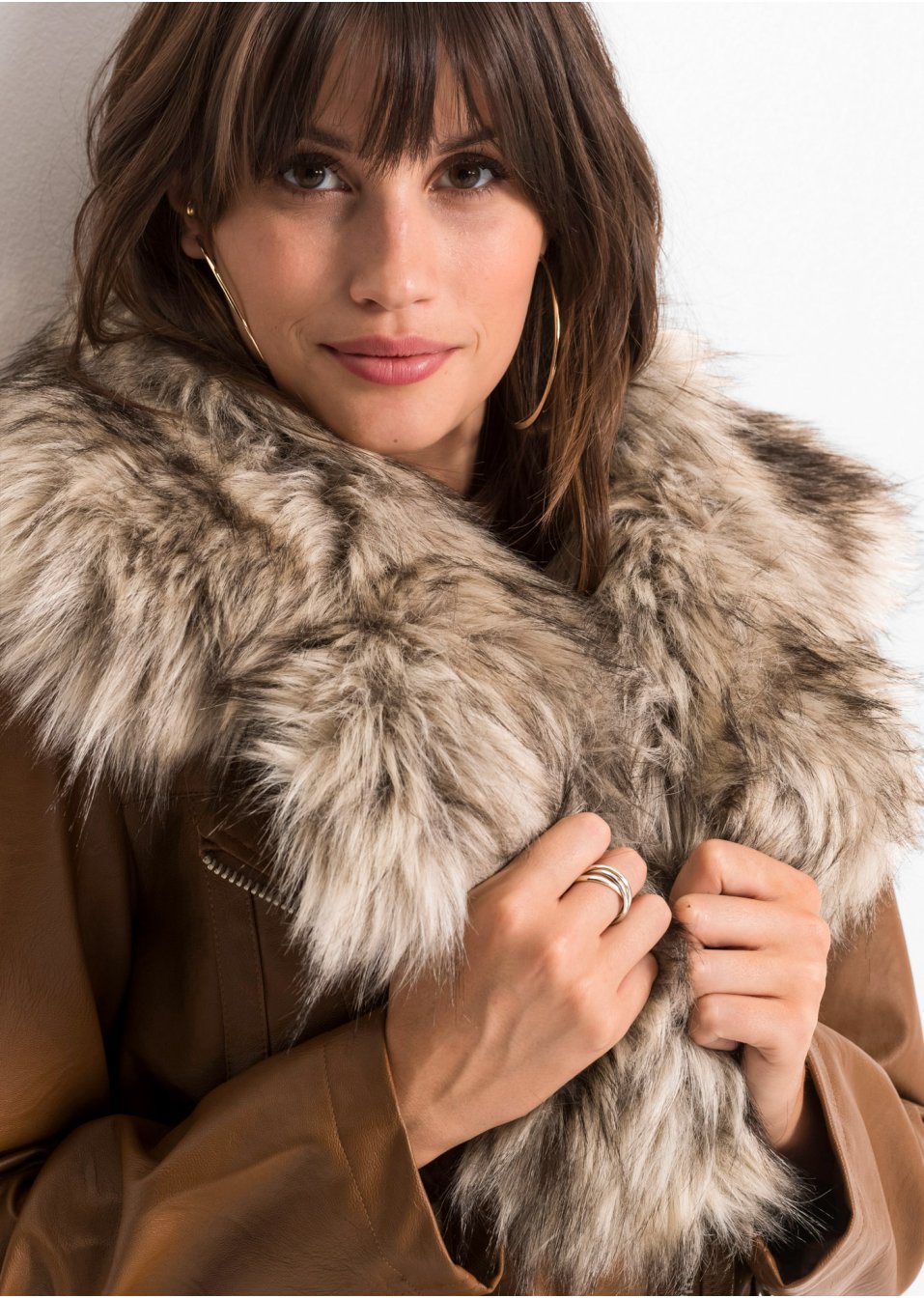 Veste avec col en synthétique