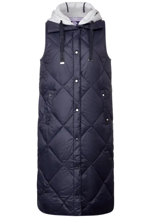 Gesteppte Long Weste - gravity blue