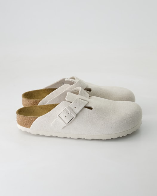 Birkenstock Boston Pantoletten in Weiß