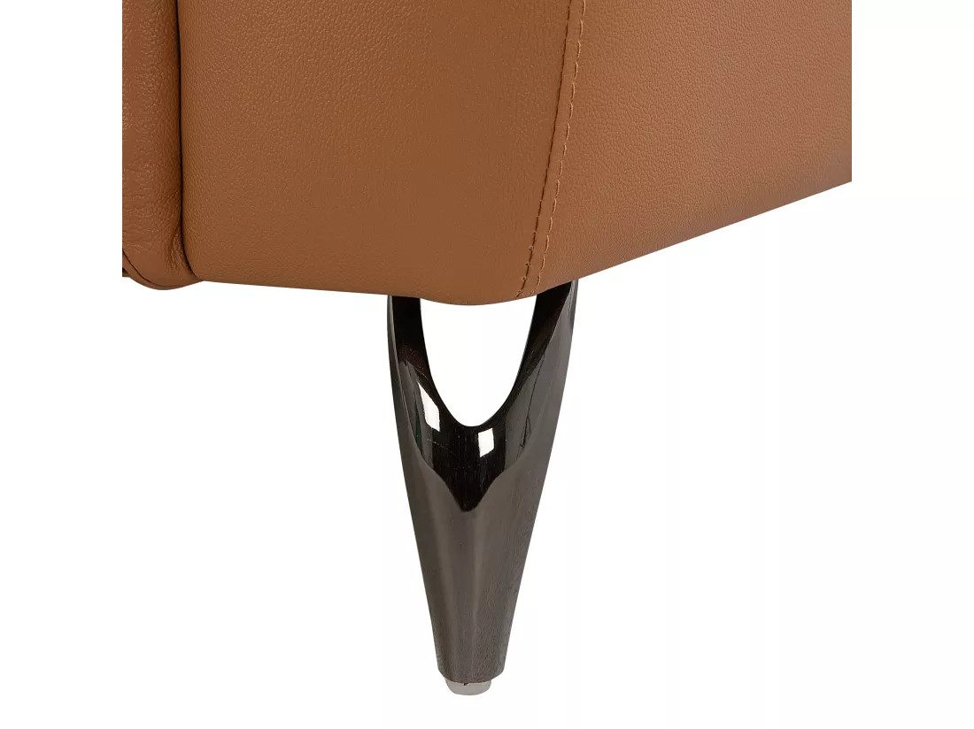 Canapé 3 places en cuir véritable et cuir PU marron doré NARWIK