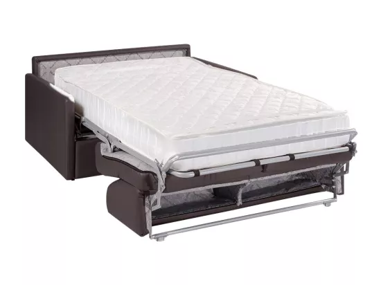 Canapé 2 places convertible express en simili noir - Couchage 120 cm - Matelas 22 cm CALIFE