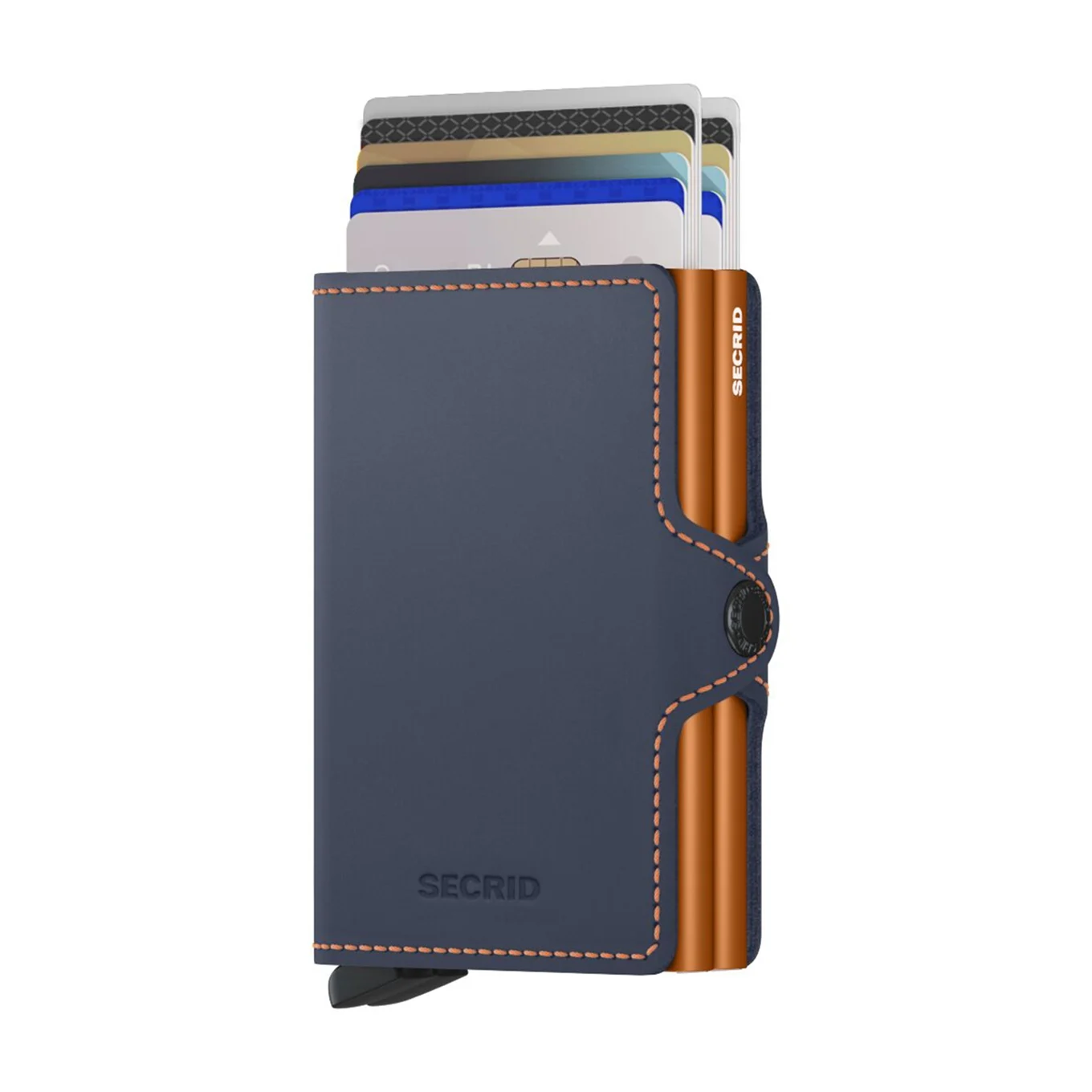 Secrid Twinwallet Matte Night Blue – Orange