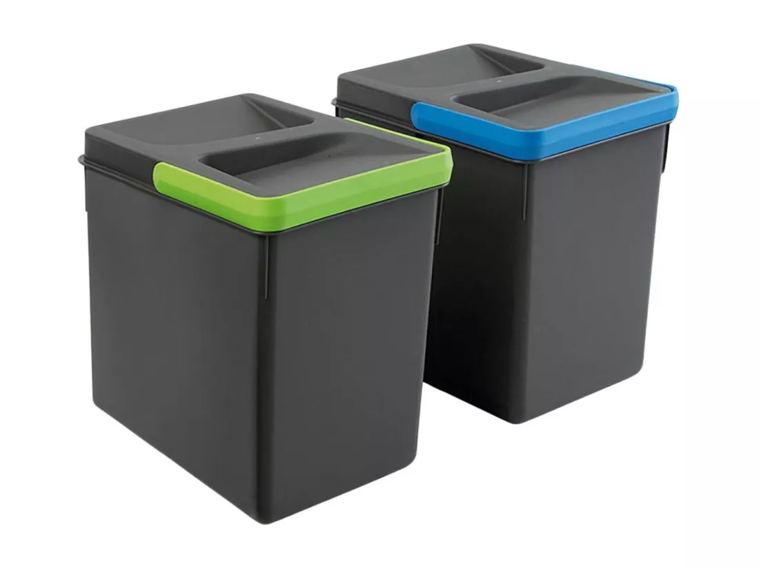 Bacs de tri pour tiroir de cuisine Recycle 2 bacs de 6 litres