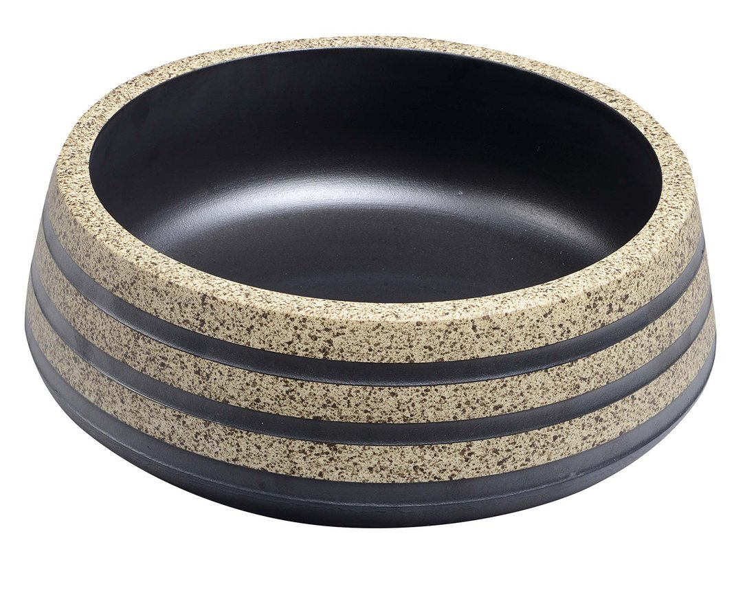 Sapho Priori keramische ronde waskom 41cm zwart/steen