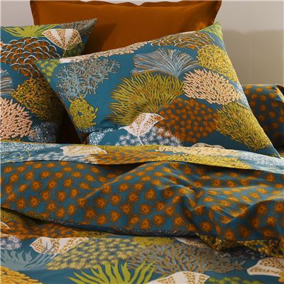 Linge de lit motif flore sous-marine