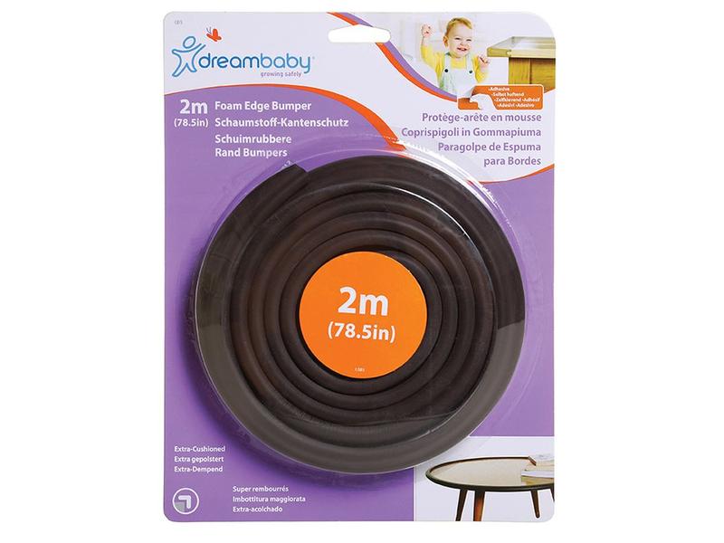 DREAMBABY Kantenschutz Schaumstoff 2m 1 Stück, Braun Weicher Schaumstoff Kantenschutz in Braun