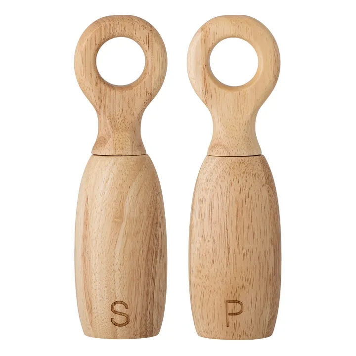 Bloomingville Salière et poivrière Martim en bois - Set de 2 | Bois clair