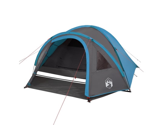 VIDAXL - Pack camping Tente de camping 4 personnes bleu 300x250x132 cm taffetas 1...