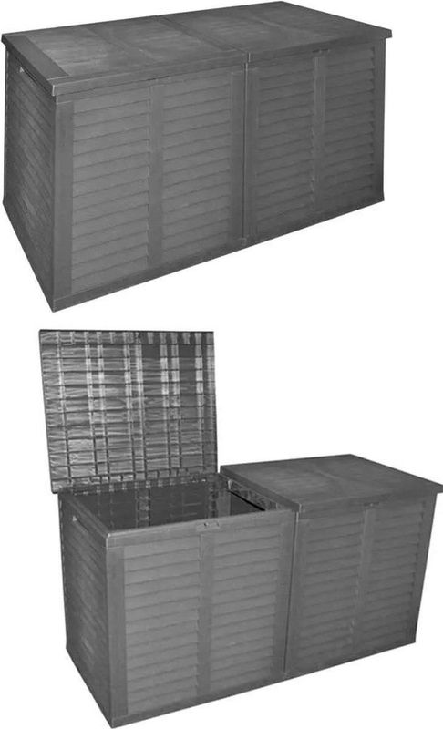 KUSSENBOX - Zwart - Kunststof - 750 LTR - 155X66X80CM