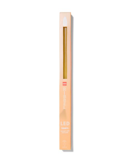 bougie nervurée LED avec cire Ø2.3x28.3 jaune ocre