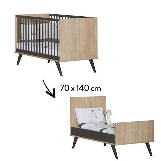 New York Little Big Bed évolutif   70 x 140 cm   de               Sauthon Baby's Sweet Home