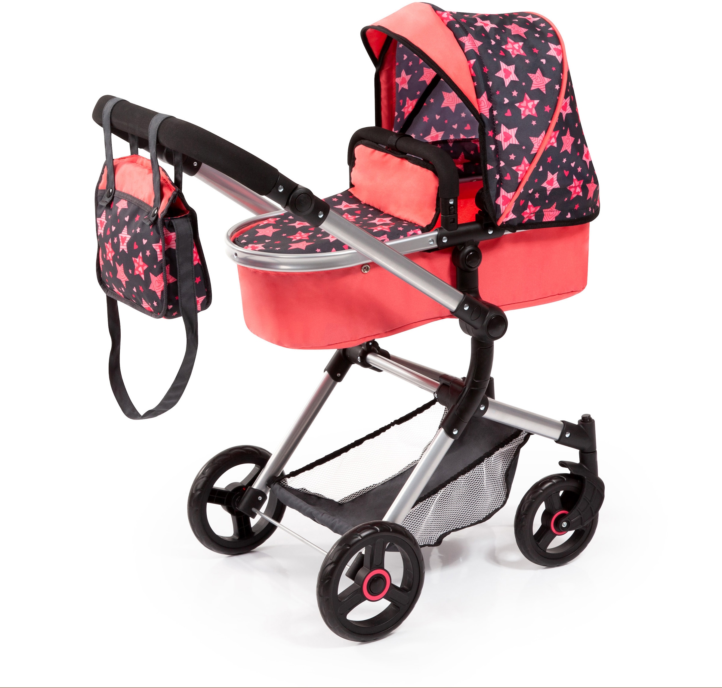 Bayer Kombi-Puppenwagen »Vario, Koralle« inkl. Wickeltasche