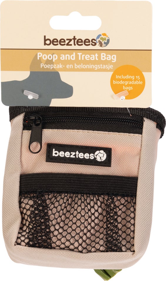 Beeztees poepzakje en beloningstasje Ordena grijs 8 x 4 x 10 cm