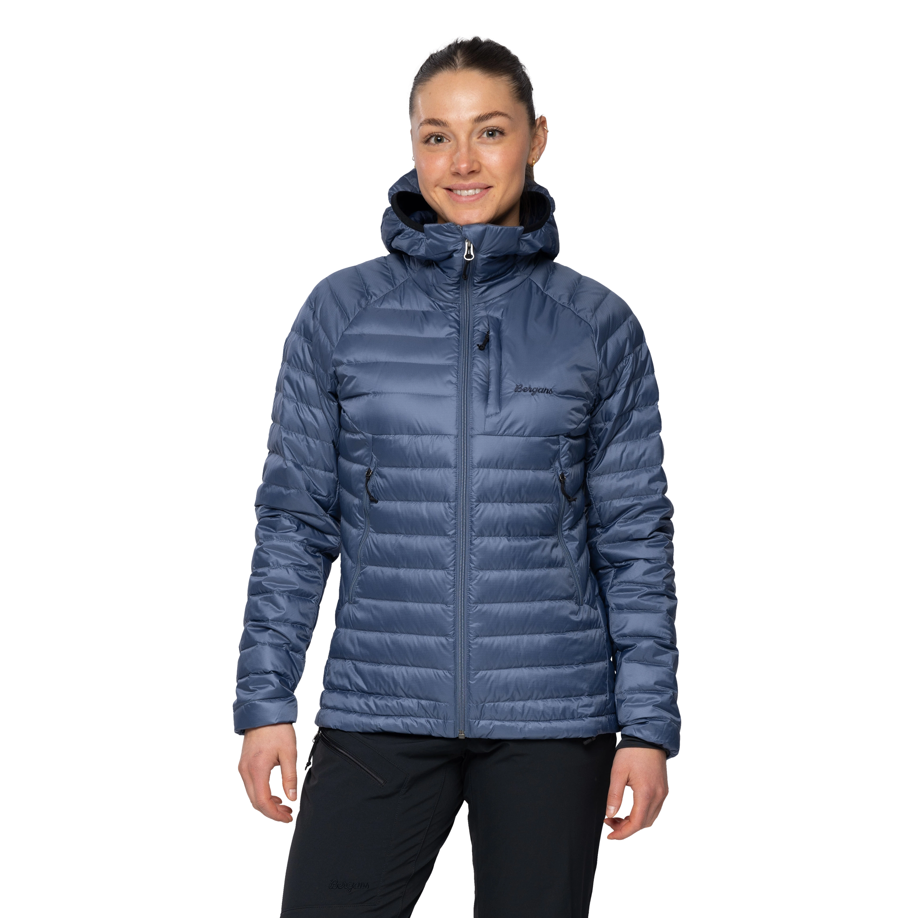 Vaagaa Light Down Jacket Hood Women Granite Blue