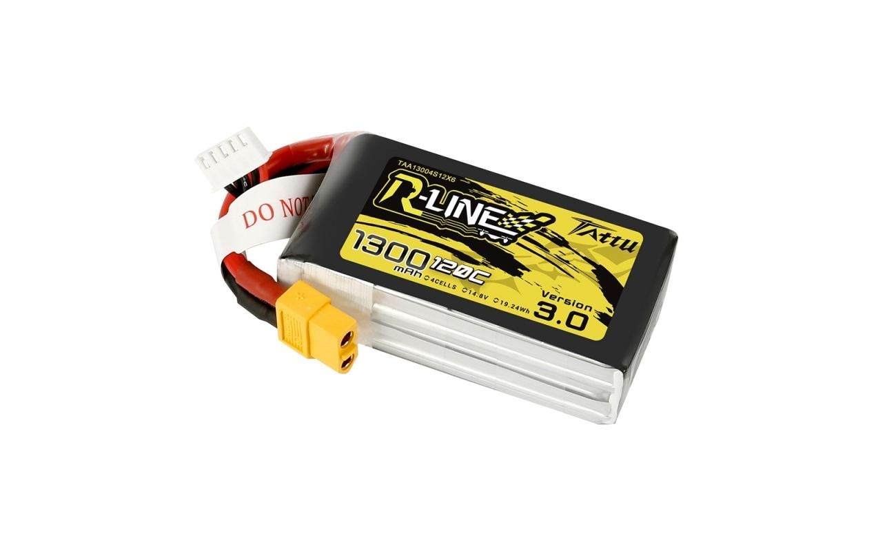 RC-Akku LiPo 1300 mAh 14.8 V 120C R-Line V3.0Softcase 4S LiPo-Akku für Multikopter mit XT60 Stecker