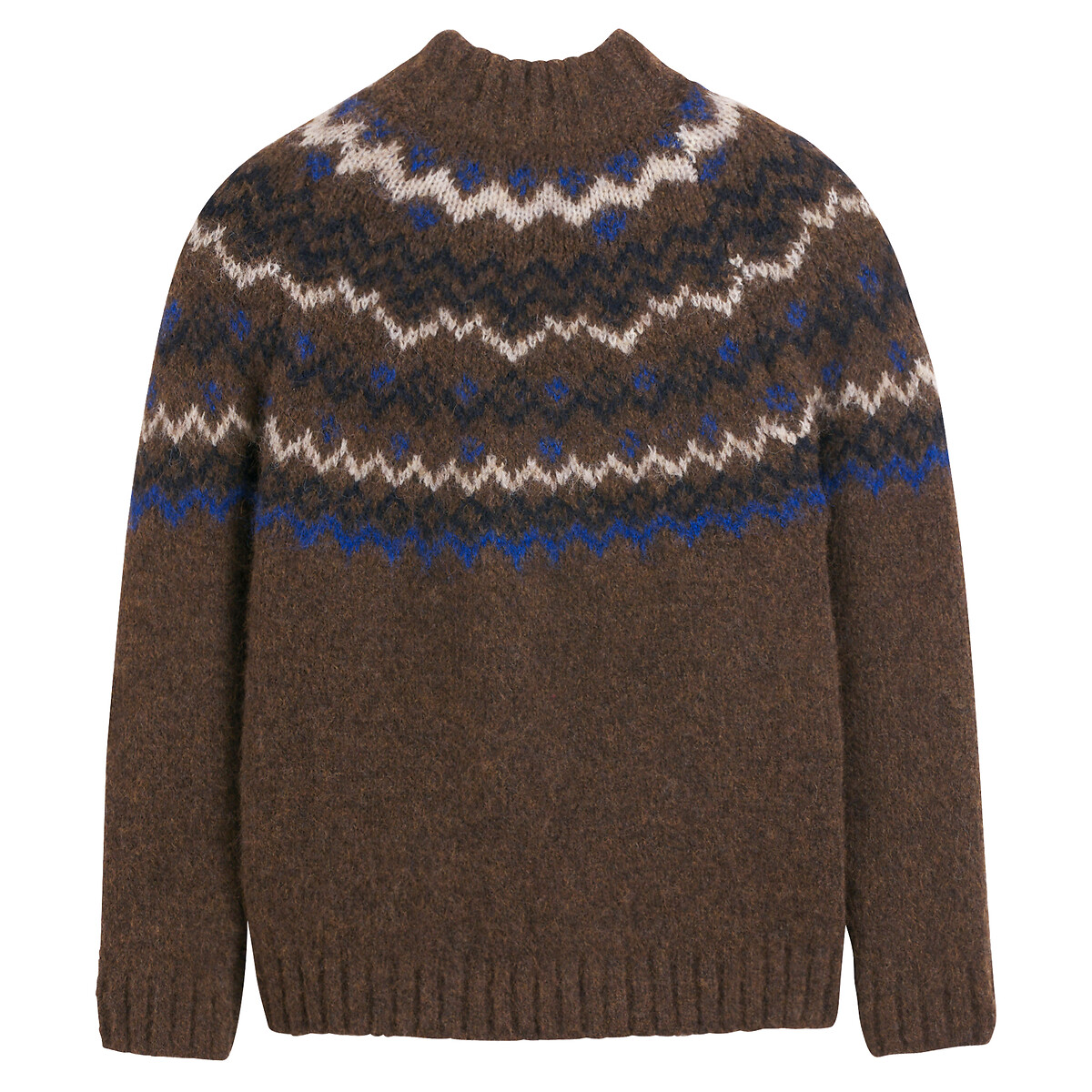COLEÇÕES LA REDOUTE<br>Suéter de gola redonda em tricô jacquard grosso