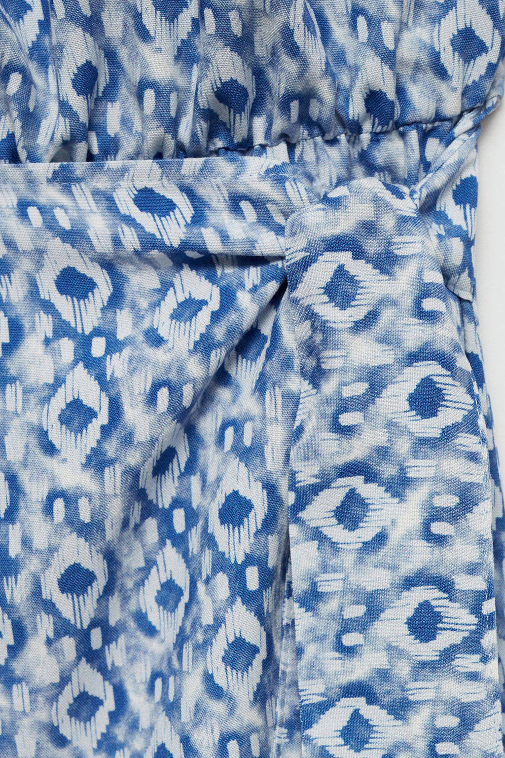 MANGO TEEN jurk met all over print blauw/wit