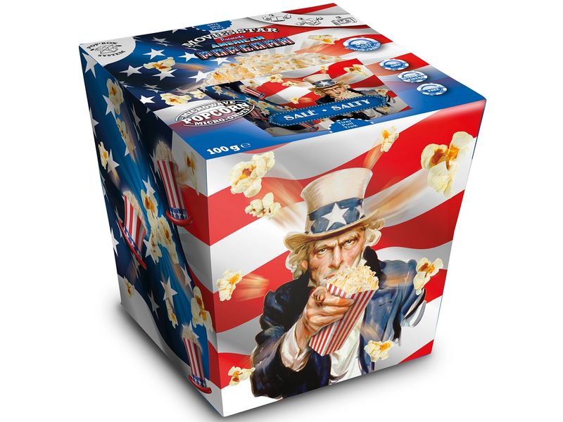 Movies Star Pop Box Mikrowellen Popcorn Salz 2 x 100 g Gesalzte Maiskörner für Popcorn