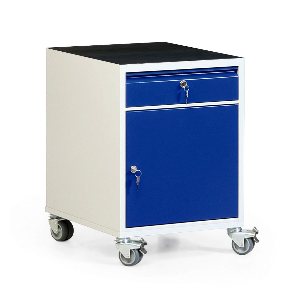 Protaurus werkplaatsrolcontainer met kast, lade en geribbelde rubbermat